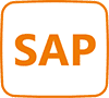 SAP Icon in den typischen QUANTO Solutions orange (CI Farbe)