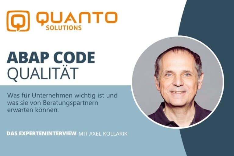 Blogbeitragbild ABAP Code Qualität mit Axel Kollarik (Was für Unternehmen wichtig ist und was sie von Beratungspartnern erwarten können)