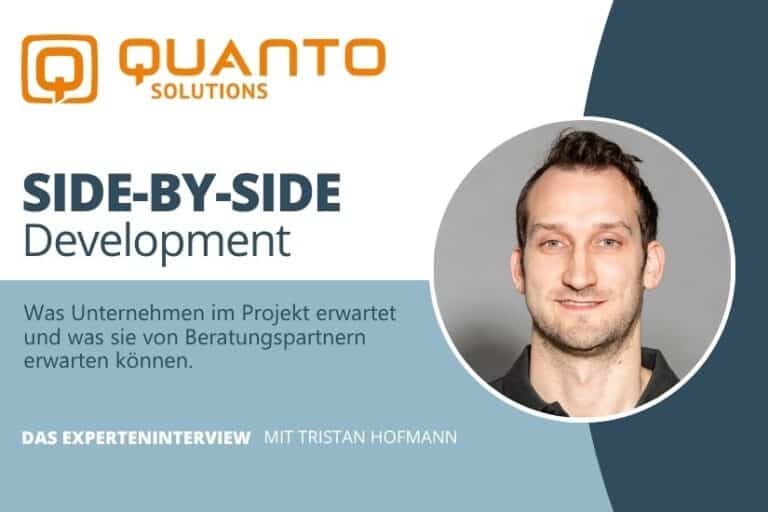 Blogbeitragsbild Experteninterview_Tristan-Hoffmann Side by Siede Development (Was Unternehmen im Projekt erwartet und was sie von Beratungspartnern erwarten können.)