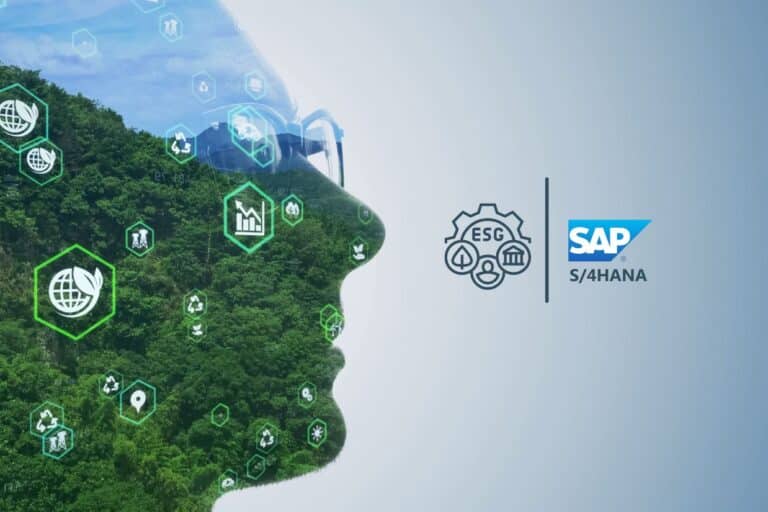 QUANTO Solutions Nachhaltigkeit in SAP S/4HANA Beitragsbild (Männerkopf in einen grünen ESG Design der Nachhaltigkeit symbolisiert)